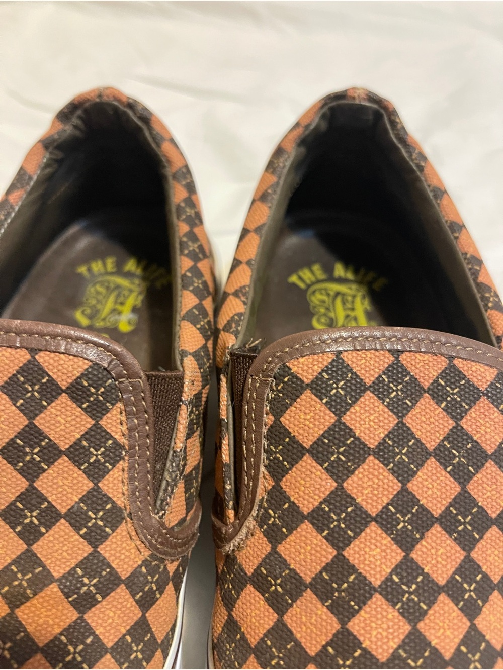 Alife Brown Checkerboard Slip-On Loafers - Picture 6 of 9